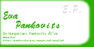 eva pankovits business card